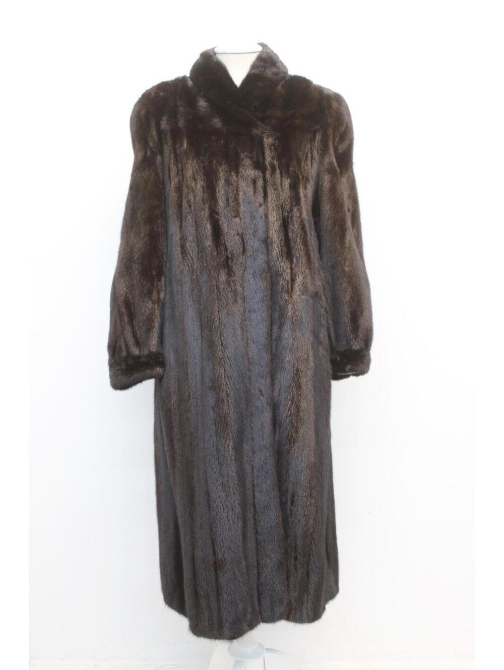 EXCELLENT DARK RANCH FEMALE MINK FUR COAT JACKET WOMEN WOMAN SIZE 14-16 XXL